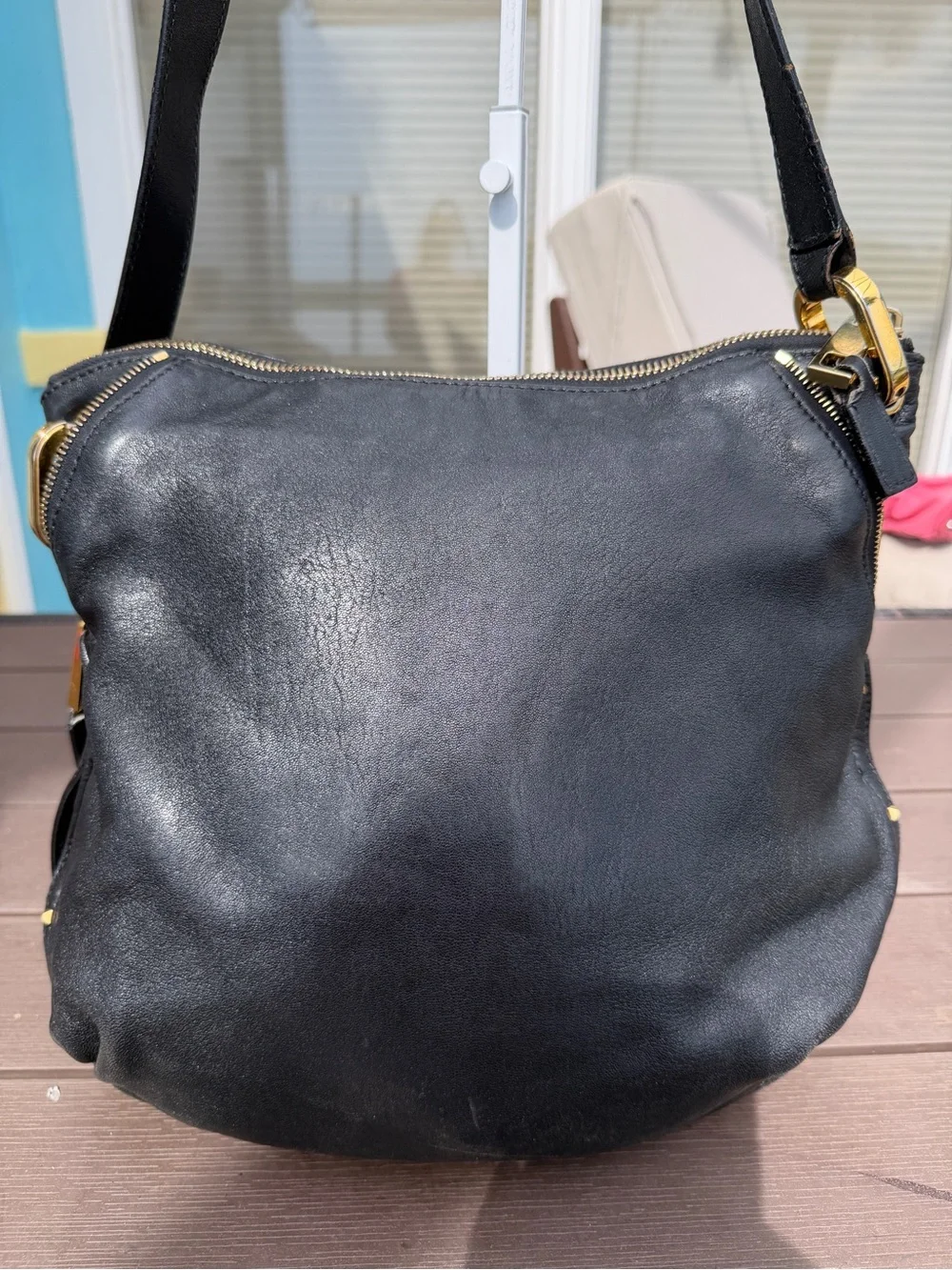 Marc Jacobs Vintage Black Leather Studded Paradise Kate Hobo Bag